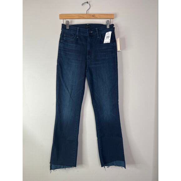 NWT Mother Insider Crop Step Fray Raw Cut Jeans Night Tripper Size: 27 - Picture 2 of 9